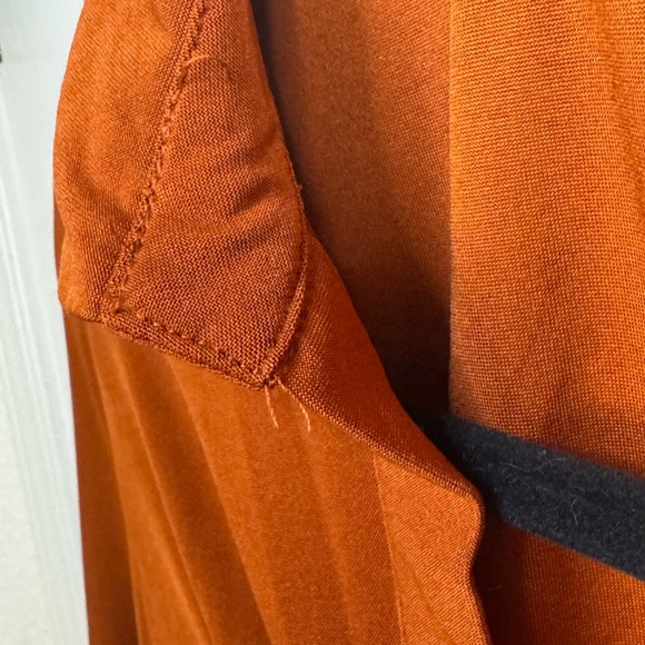 Lipslide Burnt Orange Ruched Button Down Shirt - Picture 4 of 5